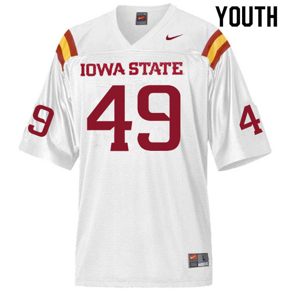 Youth #49 Trey Fancher Iowa State Cyclones College Football Jerseys Sale-White